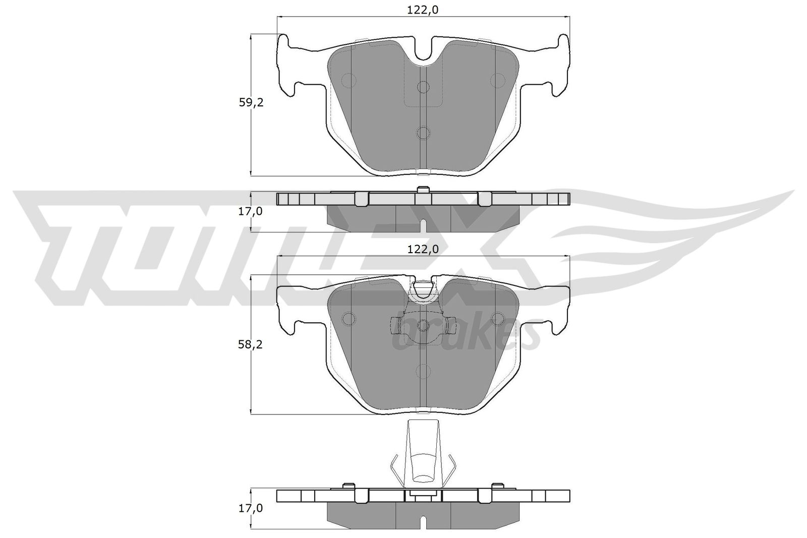 Sada brzdových platničiek kotúčovej brzdy TOMEX Brakes